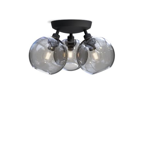 Belid P2010 Gloria Plafond Svart/Rökfärgat Glas