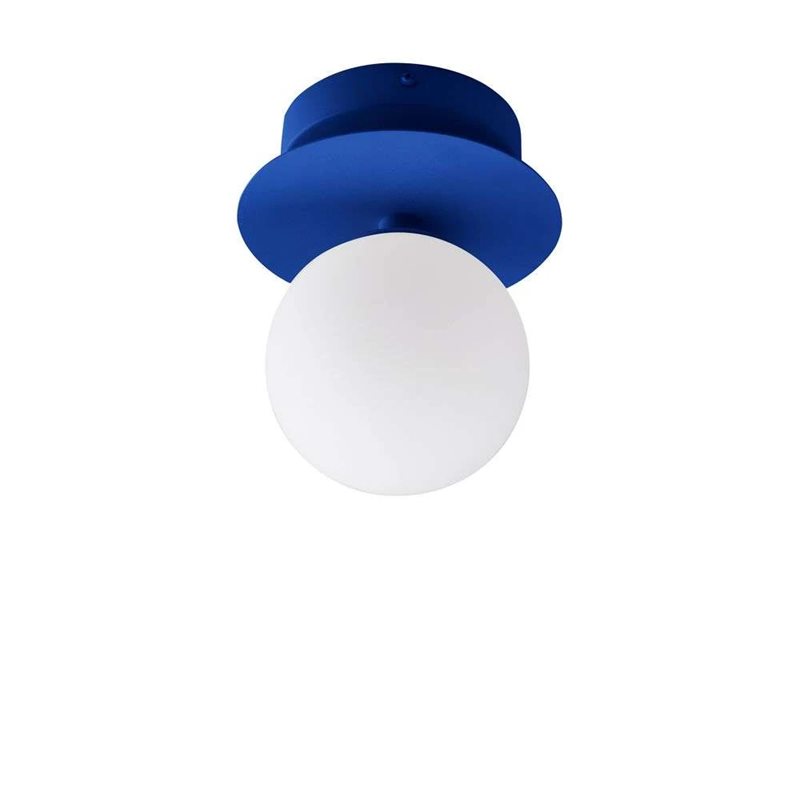 Globen Lighting Art Deco Väggplafond/Takplafond Ip44 Blå/Vit