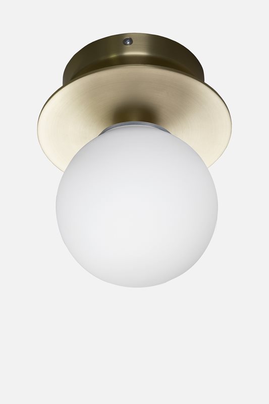 Globen Lighting Art Deco 24 Väggplafond/Takplafond Ip44 Mässing/Vit