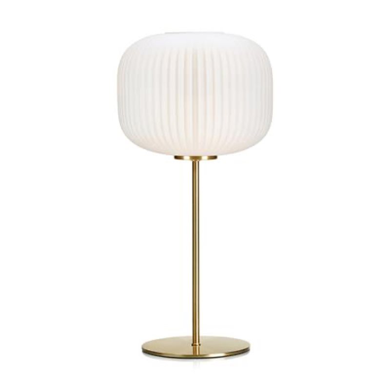 Markslöjd Sober Bordslampa 25cm, Borstad mässing/vit