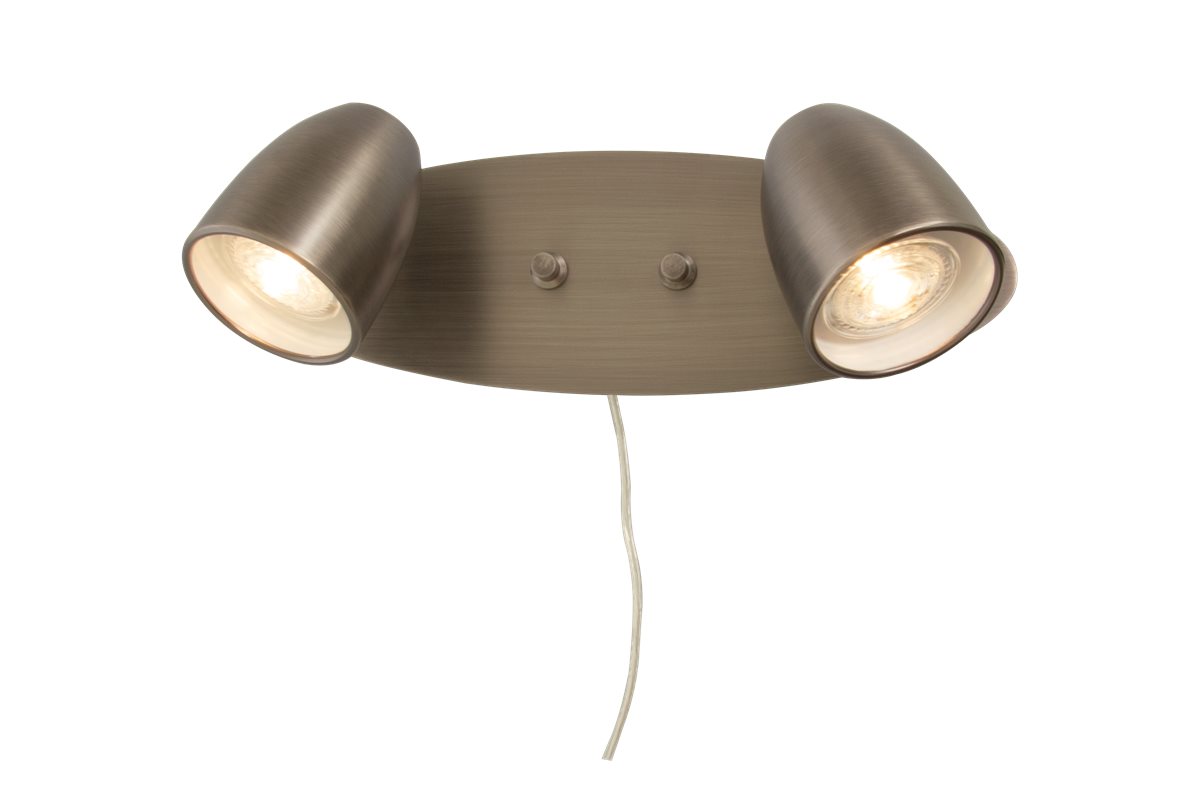 Aneta Lighting Sandnes vägglampa dubbel tenn med dimmer