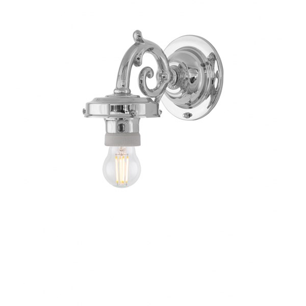 Karlskrona Lampfabrik Topelius Vägglampa, Fast Montage Ip24, Nickel, Exkl. Glas