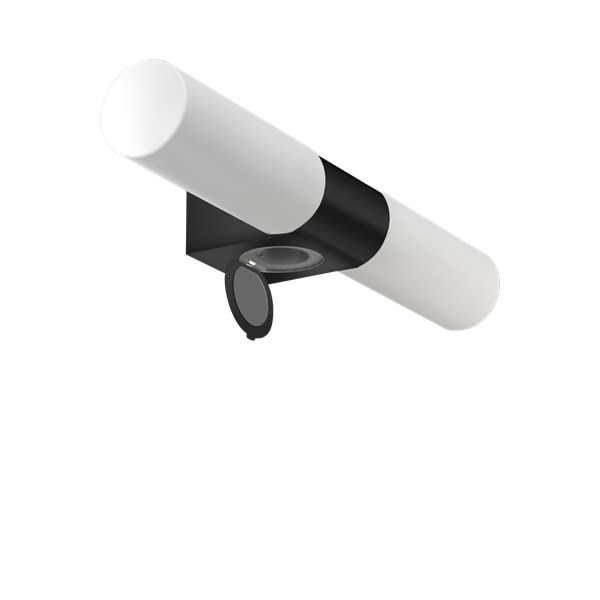 Aneta Lighting Cosenza Vägg Dubbel Med Uttag Ip44, Svart
