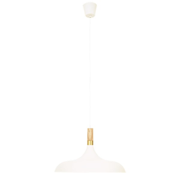 Aneta Lighting SENSE taklampa 45 cm, vit/trä/matt mässing