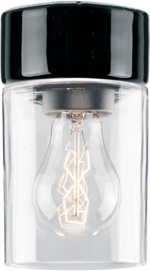 Ifö Electric Opus 100/175 Svart/Klarglas Vägg/Tak Ip44