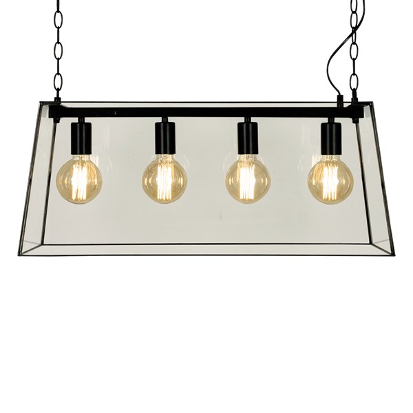 Aneta Lighting DIPLOMAT taklampa lång, svart/klar