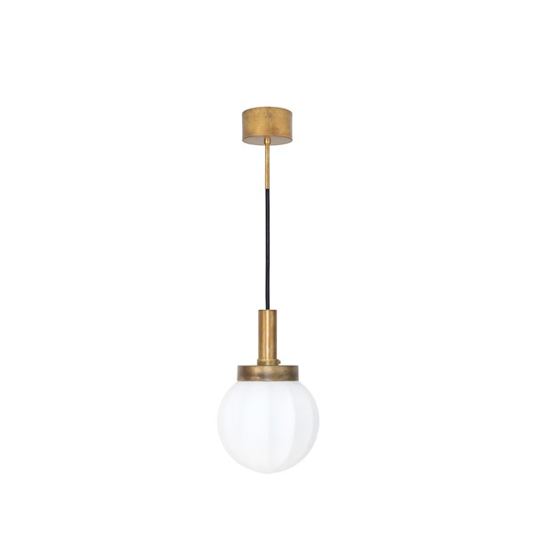 Konsthantverk Klyfta Taklampa 1-L Råmässing/Matt Opal 16Cm