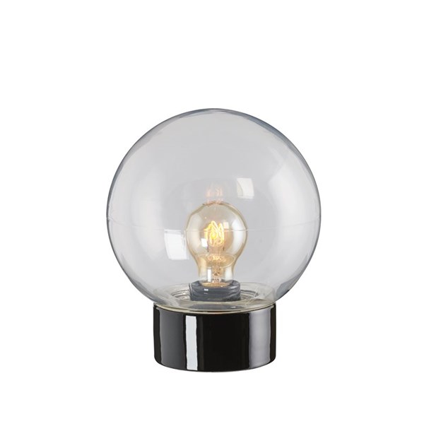 Ifö Electric Classic Glob Rak Svart/Klarglas 200mm Ip54