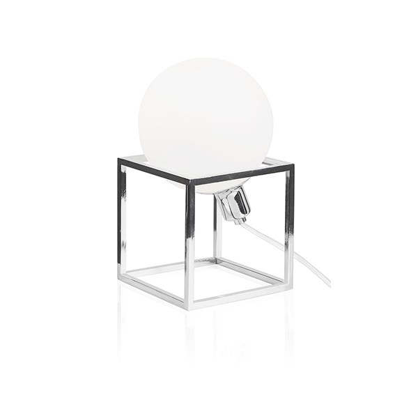 Globen Lighting Cube Bordslampa Krom/Vit