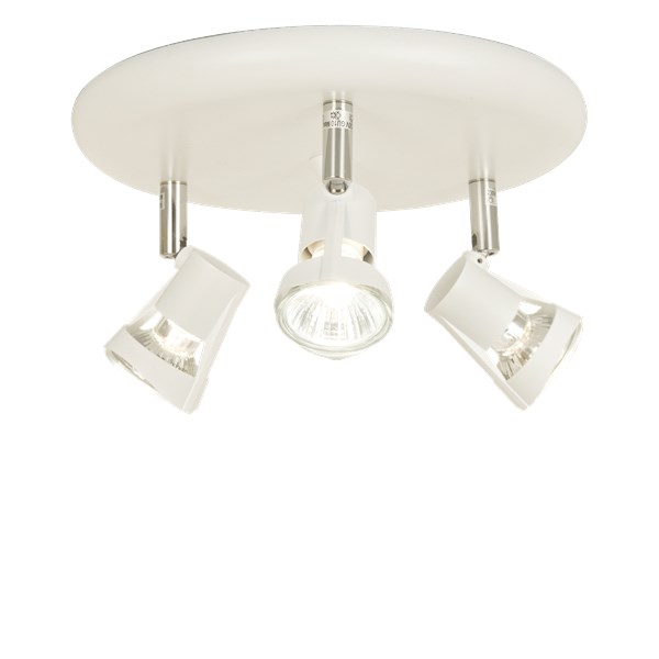 Aneta Lighting PIXY 3-spot, rondell, vit