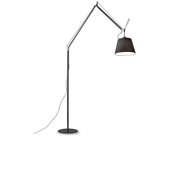 Artemide Tolomeo Mega Golv Svart Med Svart 36 Satinskärm Dimmer