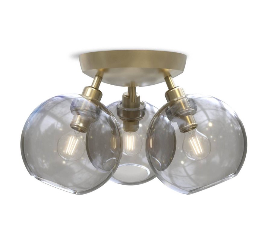 Belid P2010 Gloria Plafond Mässing/Rökfärgat Glas