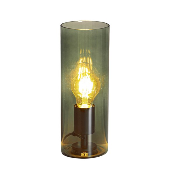 By Rydéns Flake bordslampa låg 30 cm, grön & konjak