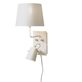 Aneta Lighting Metz Vägglampa Vit/Mässing Inkl Skärm Utgått