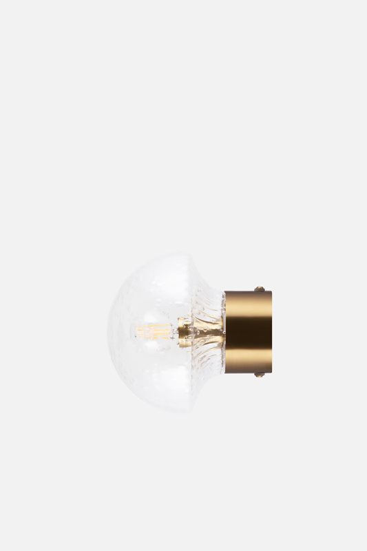 Globen Lighting Fungo 16 Vägglampa/Plafond Ip44, Borstad Mässing/Klar