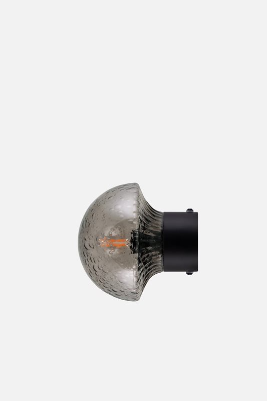 Globen Lighting Fungo 16 Vägglampa/Plafond Ip44, Svart/Rökfärgad