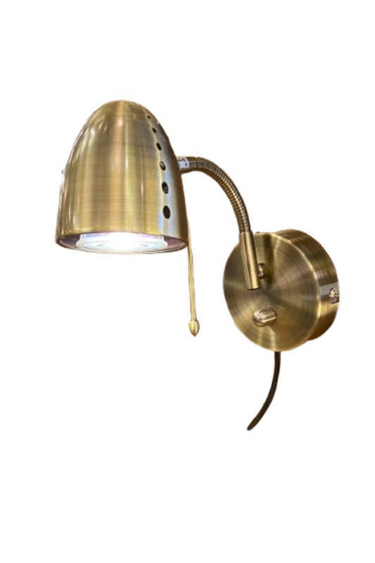 Aneta Lighting Stavanger vägglampa med dimmer, Antik (svart sladd)