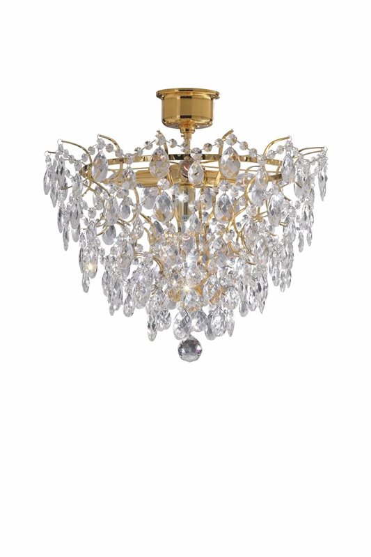 Markslöjd Rosendal Kristallplafond 48 Cm 4-L, Guld