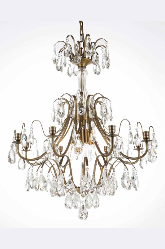 Norrsken Design Charlotte Kristallkrona Stor 8-Armad Antik