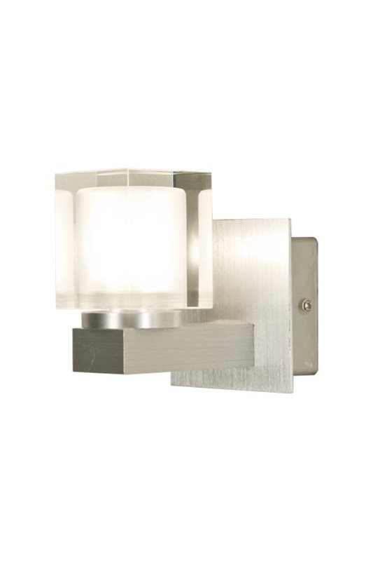 Aneta Lighting Acate vägglampa badrum IP44, Aluminium/Klar