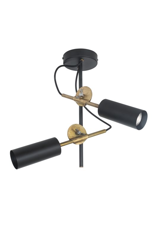 Konsthantverk Stav 3452-8 Takspot 2:A, Svart och råmässing