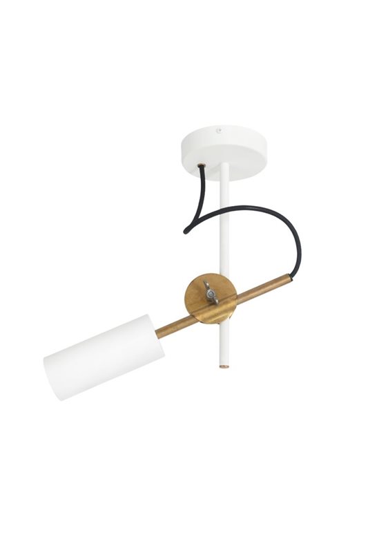 Konsthantverk Stav 3451-4 Takspot 1:A, Vit/Råmässing