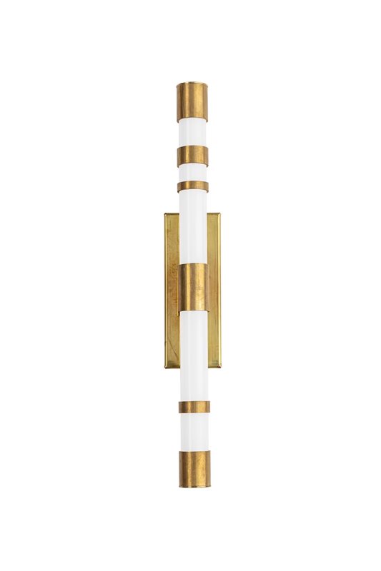 Örsjö Stripe vägglampa badrum liten, Mässing och vit