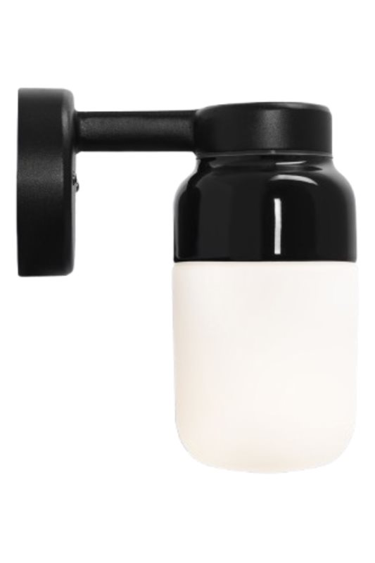 Ifö Electric Ohm Wall 100/210, Svart och opalvitt glas