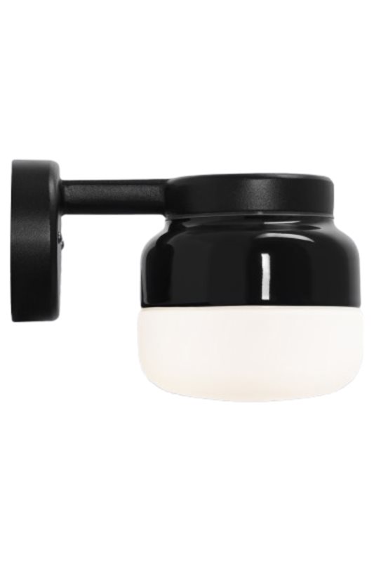 Ifö Electric Ohm Wall 140/150, Svart och opalvitt glas