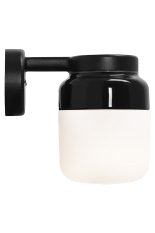 Ifö Electric Ohm Wall 140/205, Svart och opalvitt glas