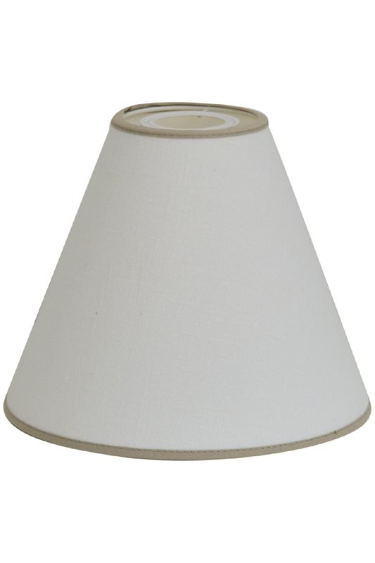 Hallbergs Belysning Carolin läslampskärm, Vit med sandfärgat kantband