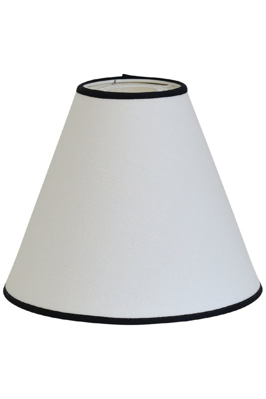 Hallbergs Belysning Carolin läslampskärm, Vit med svart kantband