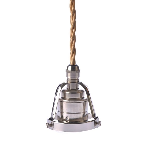 Texa Design Skomakarupphäng E27 Nickel/Guld Tvinnad Sladd 2,5M