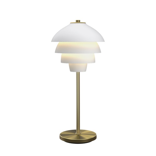 Belid Valencia bordslampa, Mattvit och mässing