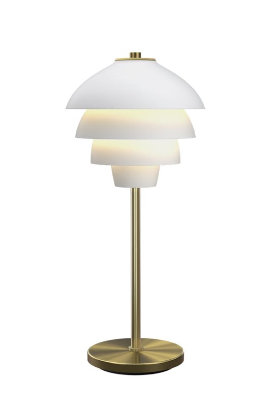 Belid Valencia bordslampa, Mattvit och mässing