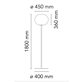 Flos Glo-Ball F3 golvlampa 185 cm