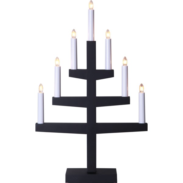Star Trading Trapp 7-armad ljusstake 54 cm, Svart