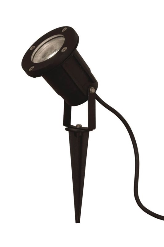 Aneta Lighting Backe markspotlight IP44, Svart