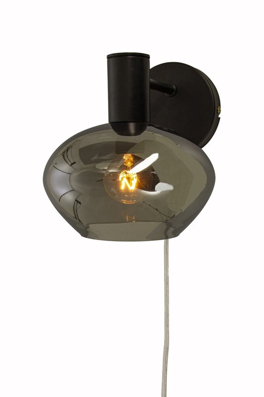 Aneta Lighting Bell Vägglampa Svart-Rökfärgad