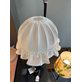 Hallbergs Belysning Dome Volang Lampskärm 25 cm, Vit Linne
