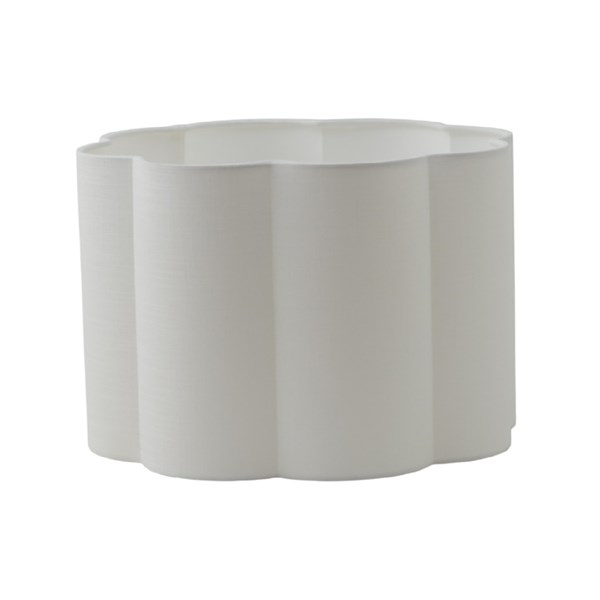 Hallbergs Belysning Flower Lampskärm Rundveckad 30 cm Linne, Vit