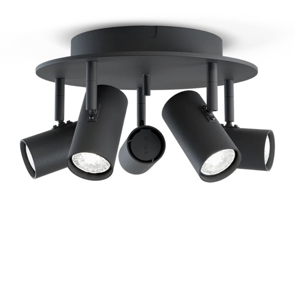 Belid S6834 Tyson takspotlight 5:A Rund Svartstruktur Gu10