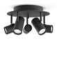 Belid S6834 Tyson takspotlight 5:A Rund Svartstruktur Gu10