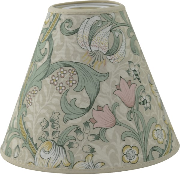 Hallbergs Belysning Golden Lily Läslampskärm, Embroidery Linen Blush Toppring E27