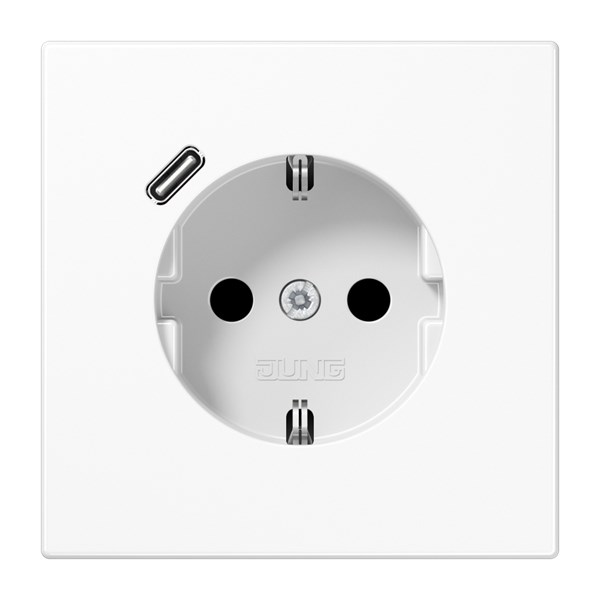 Jung Vägguttag 1-Vägs Ls990, Blankvit Med Usb-C