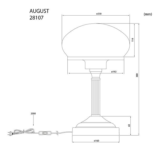 Aneta Lighting August Bord Antik/Beige Stor