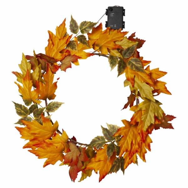Star Trading Autumn höstkrans med 30 LED Ø45 cm, Orange
