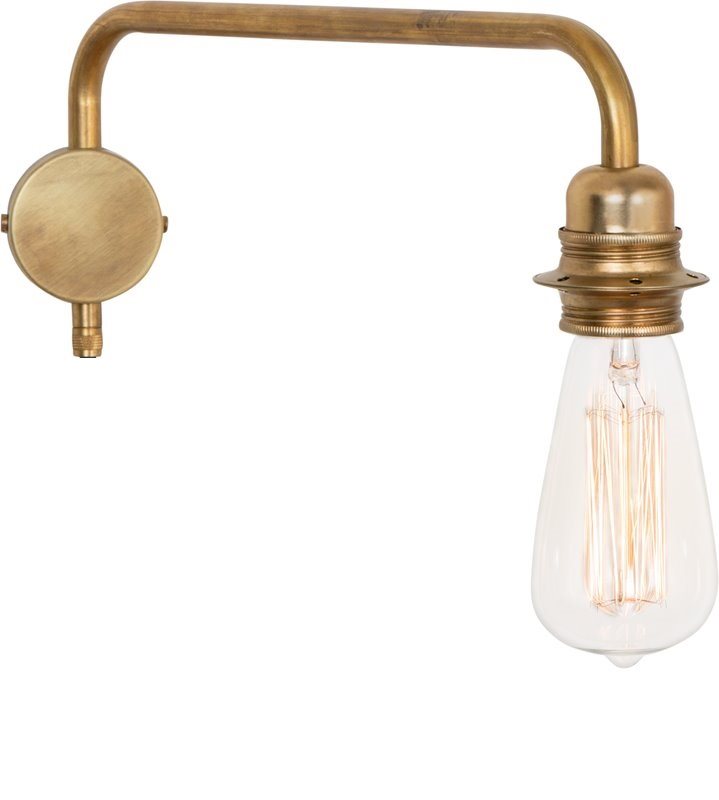 Konsthantverk Edison Vägglampa 4403 Ner Råmässing Fast Installation