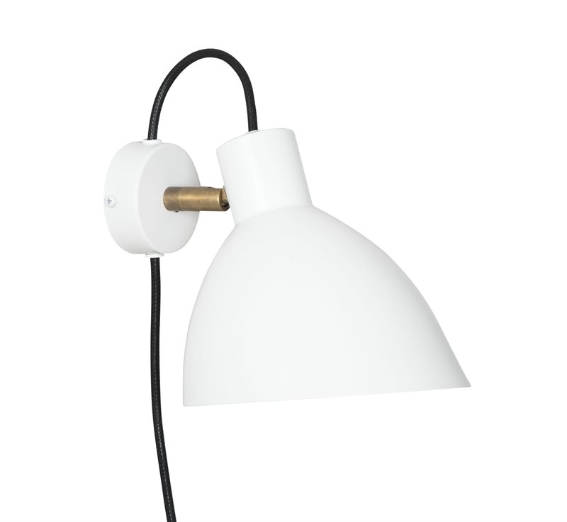 Konsthantverk Kh#1 Vägglampa 4001-4 Kort Arm Vit/Mässing