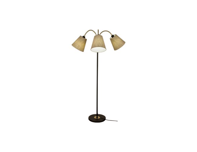 Aneta Lighting Ljusdal golvlampa 3-arm Svart/Mässing exkl skärmar